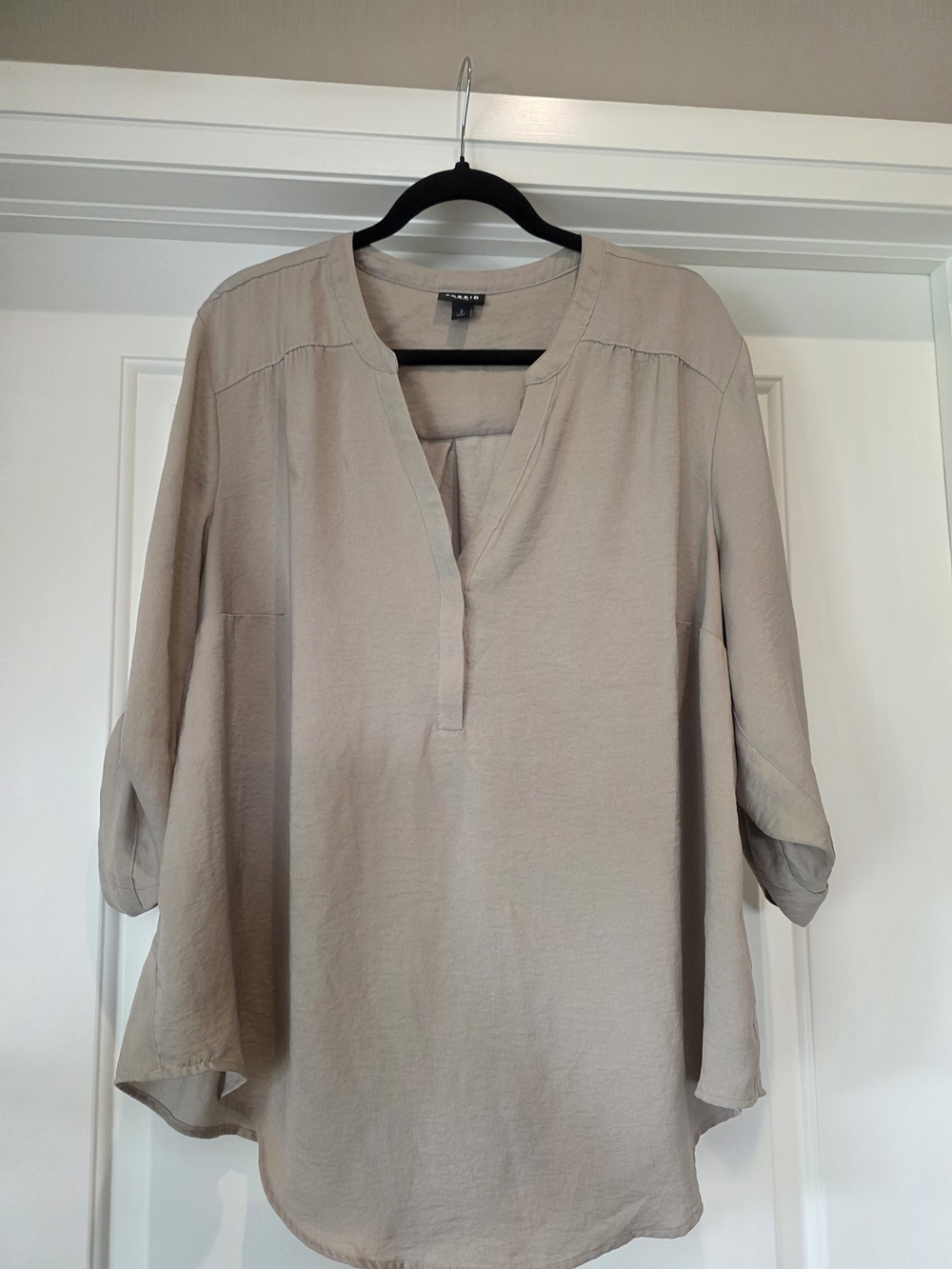 torrid Beige Split V-Neck Tunic Top